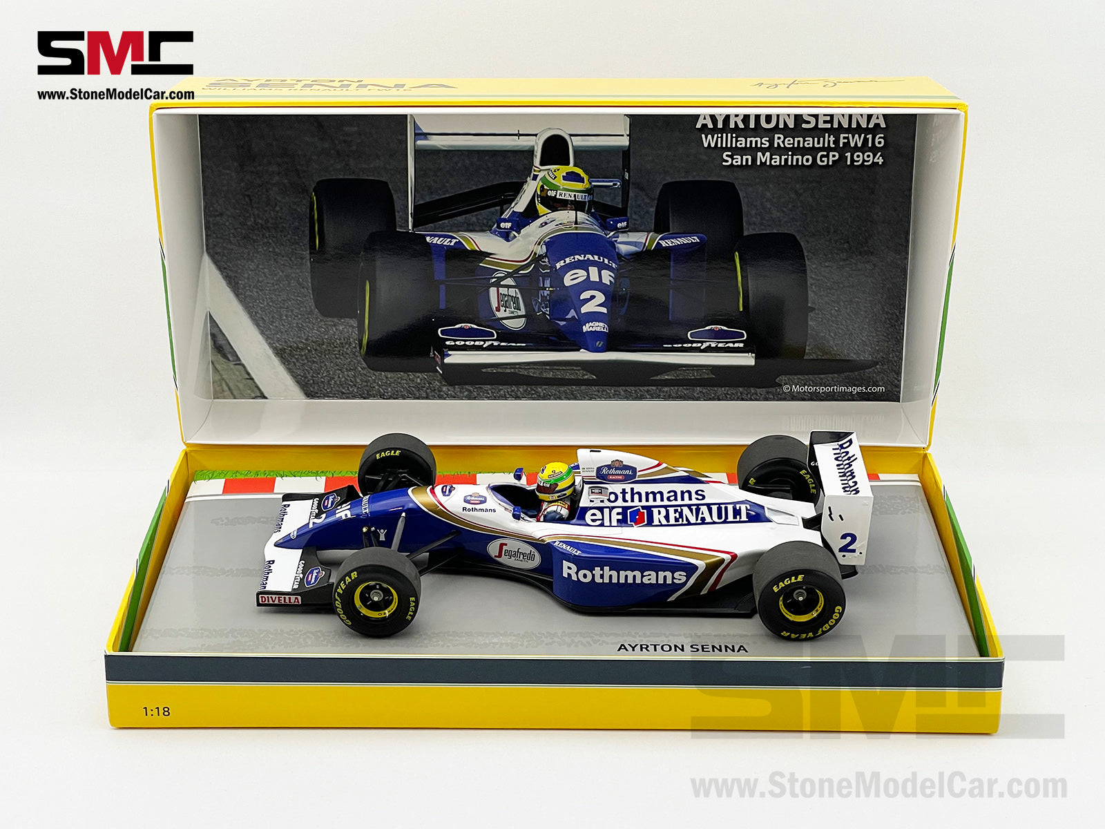 Williams Renault F1 FW16 #2 Ayrton Senna San Marino GP 1994 1:18 MINICHAMPS  with Decal