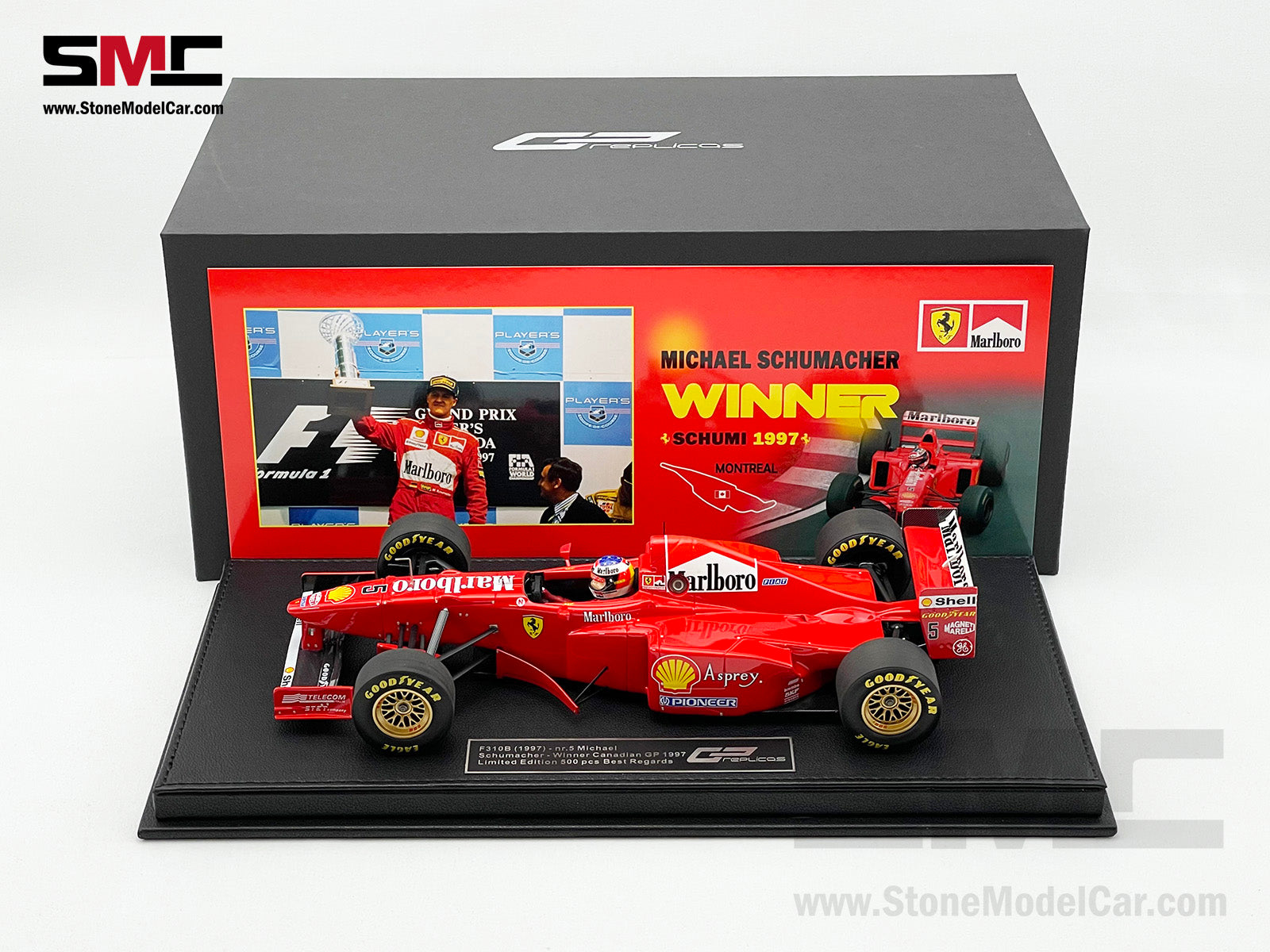 Ferrari F1 F310B Michael Schumacher Canada Winner 1997 1:18 GP REPLICAS  with Driver & Decal