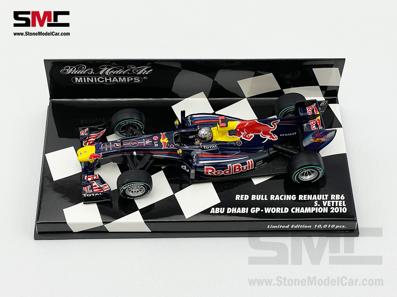 Red Bull F1 RB6 #5 Sebastian Vettel Abu Dhabi GP 2010 1st World Champion  1:43 MINICHAMPS