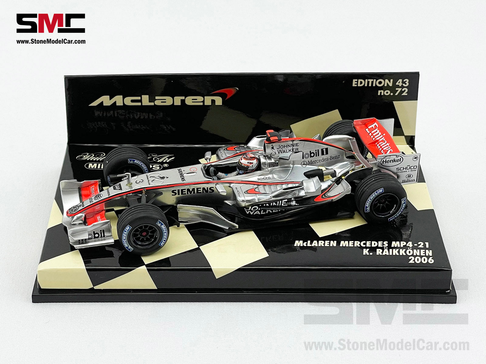 Mclaren F1 MP4-21 #3 Kimi Raikkonen Ice Man Year 2006 1:43 MINICHAMPS –  Stone Model