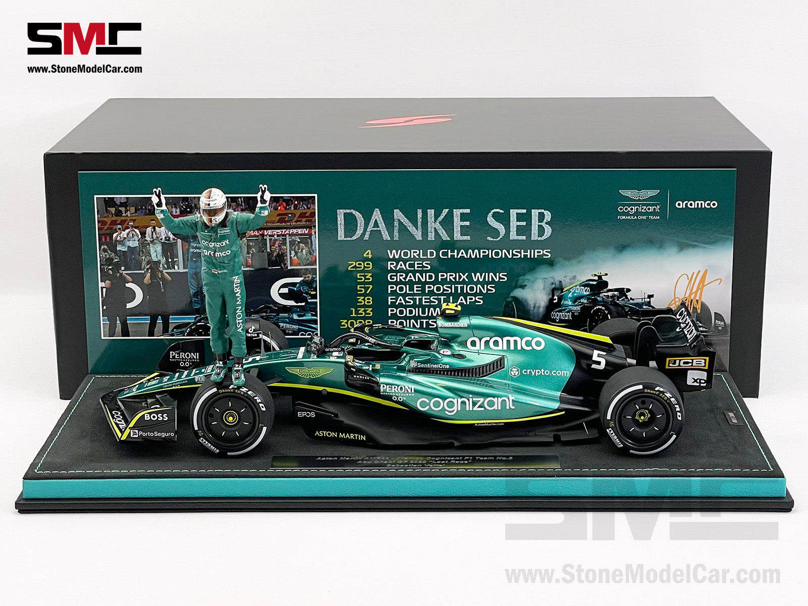 Aston Martin F1 AMR22 #5 Sebastian Vettel Abu Dhabi GP 2022 Last Race Spark  1:18 Special Figure Edition