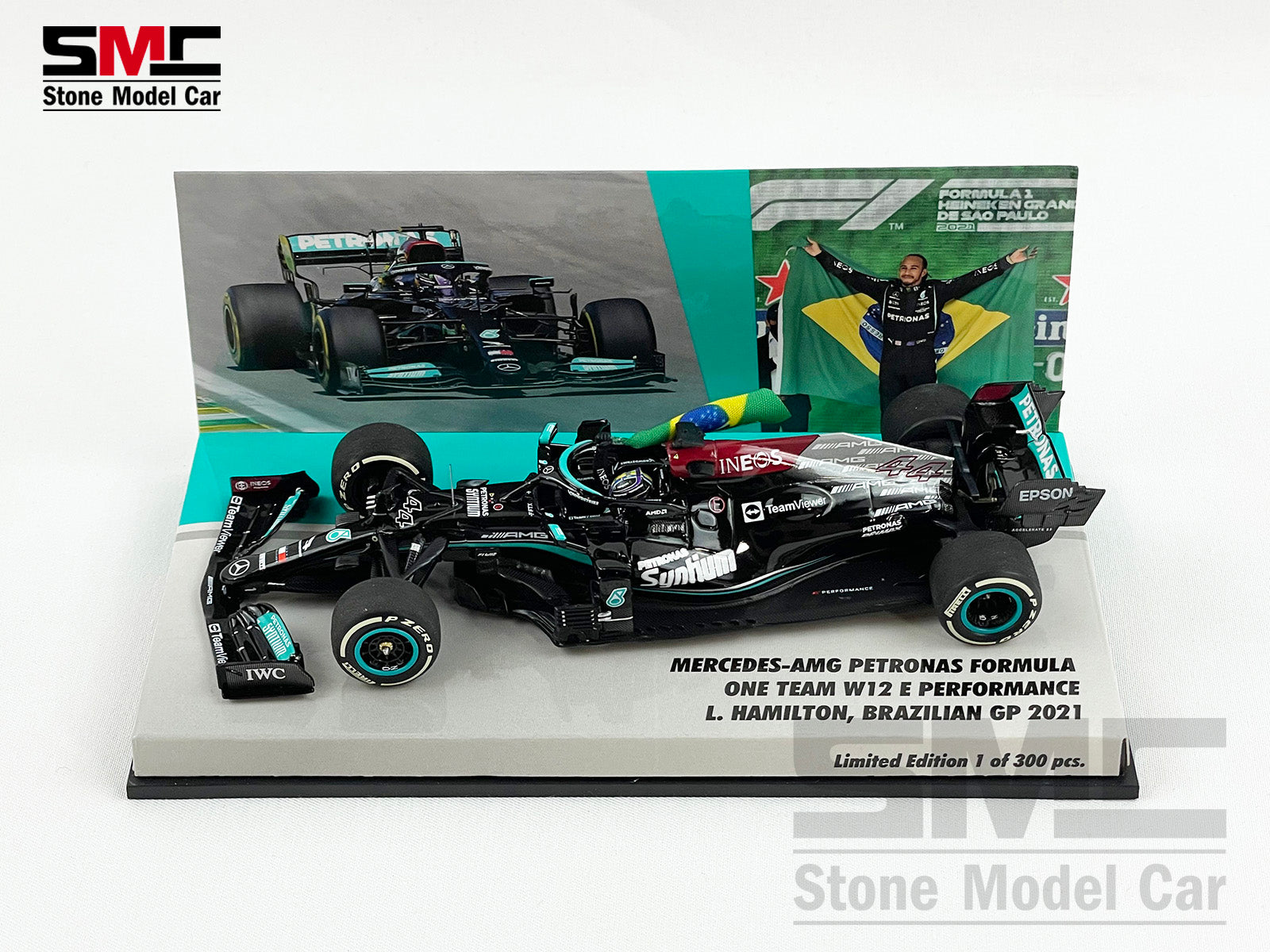 Mercedes AMG F1 W12 #44 Lewis Hamilton Brazil GP 2021 1:43 Minichamps