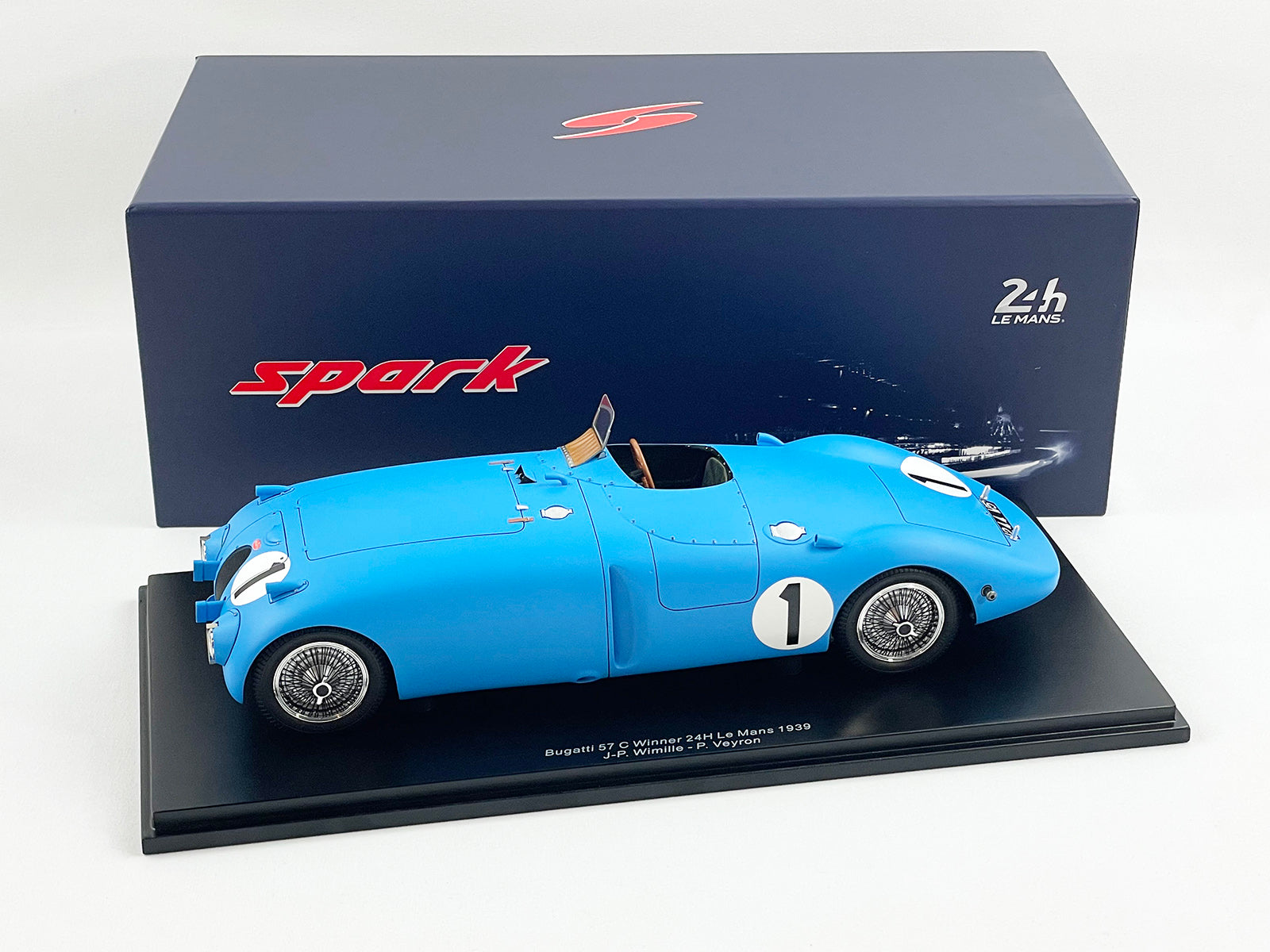 24h Le Mans 1939 Winner Bugatti #1 57C Tank Spider 1:18 Spark 18LM39  J.P.Wimille