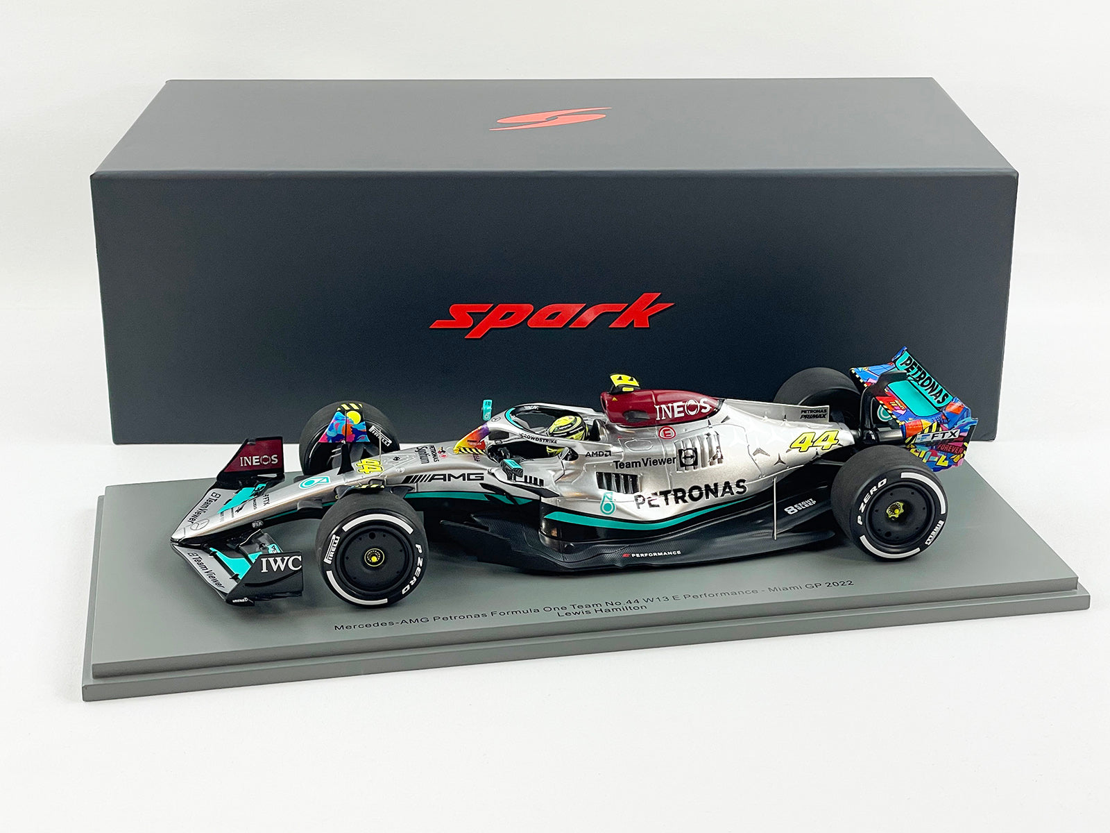 2022 Mercedes F1 W13 #44 Lewis Hamilton USA Miami GP Special Livery 1:18  Spark