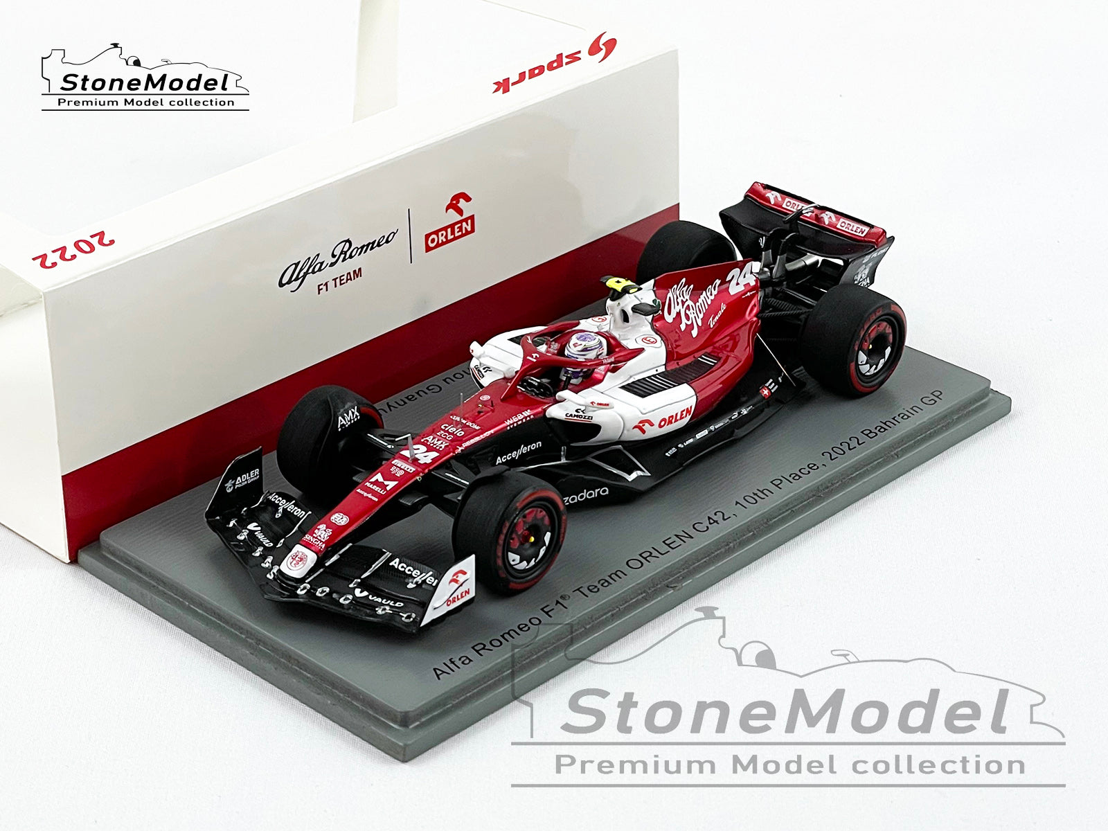 2022 Alfa Romeo Sauber F1 C42 #24 Zhou Guanyu Bahrain GP 10th 1st Point  1:43 Spark