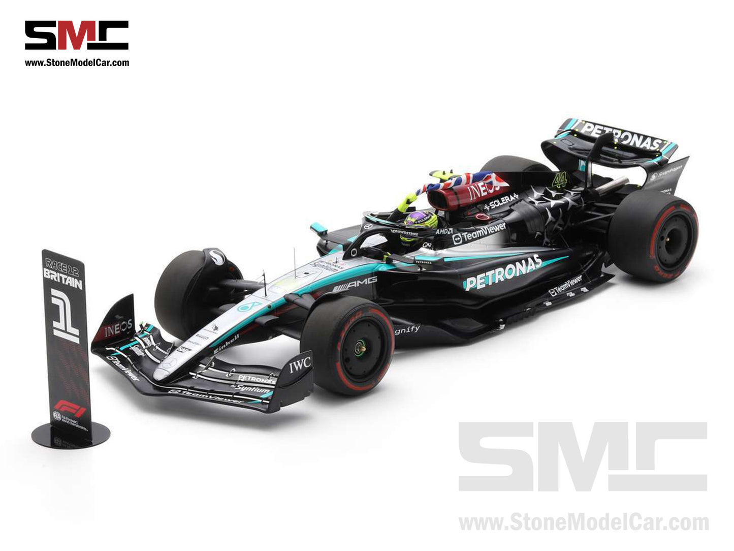 [Pre-Order] Mercedes F1 W15 #44 Lewis Hamilton British GP 2024 Winner 1:12 Spark 12S050