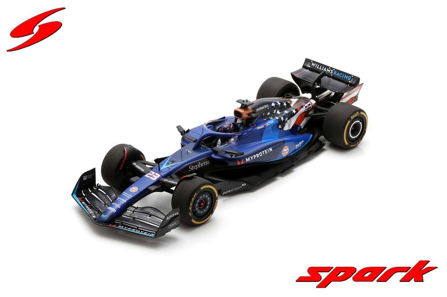 [Pre-Order] Williams F1 FW45 #23 Alexander Albon 9th US Austin GP 2023 1:18 Spark 18S964
