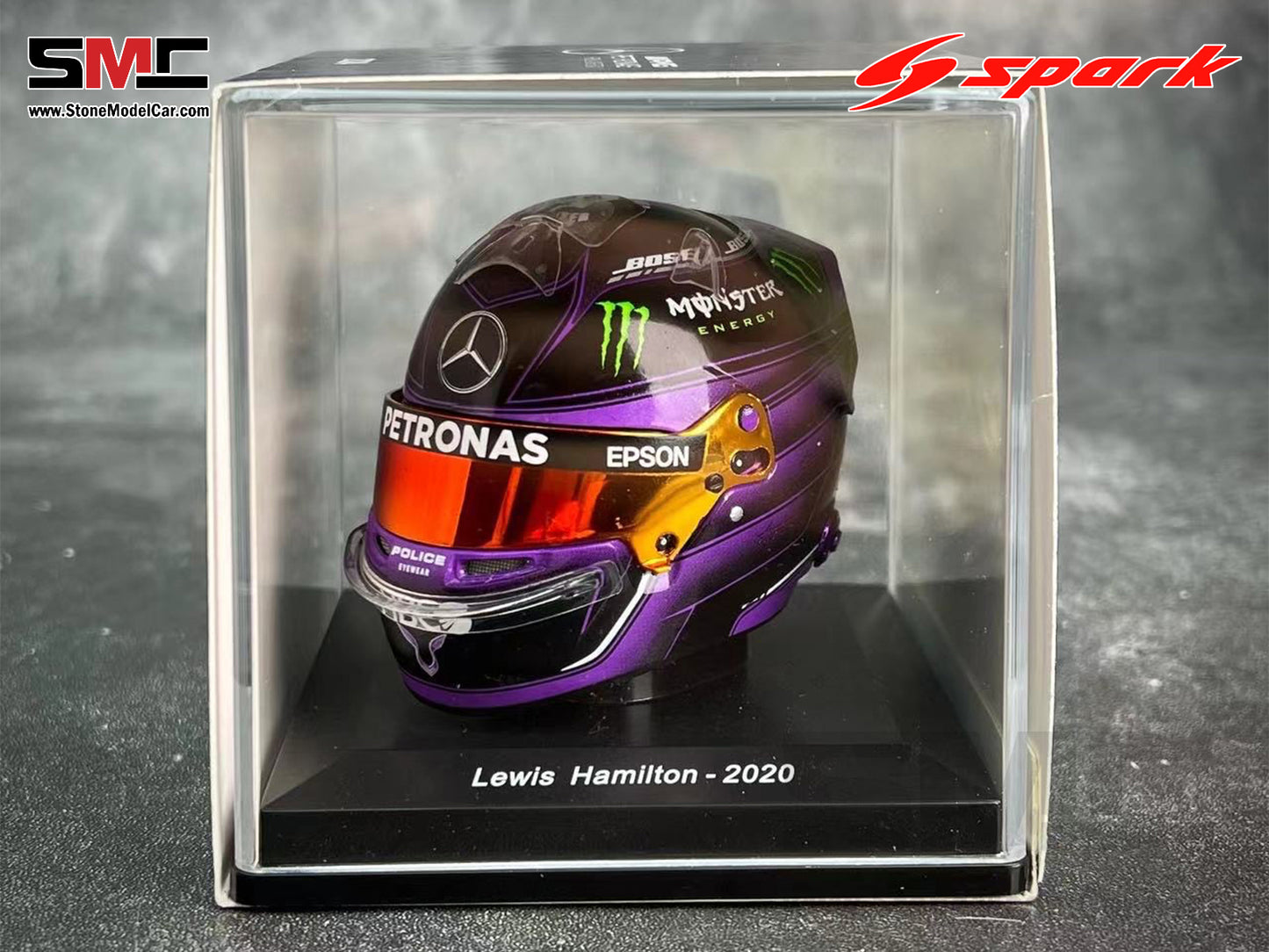 [Pre-Order] Mercedes F1 W11 #44 Lewis Hamilton Styrian GP 2020 7x Times World Champion Spark 1:5 Miniature Helmet