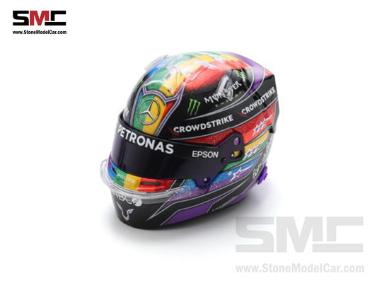 [Pre-Order] Mercedes F1 W12 #44 Lewis Hamilton Abu Dhabi GP 2021 7x Times World Champion Spark 1:5 Helmet