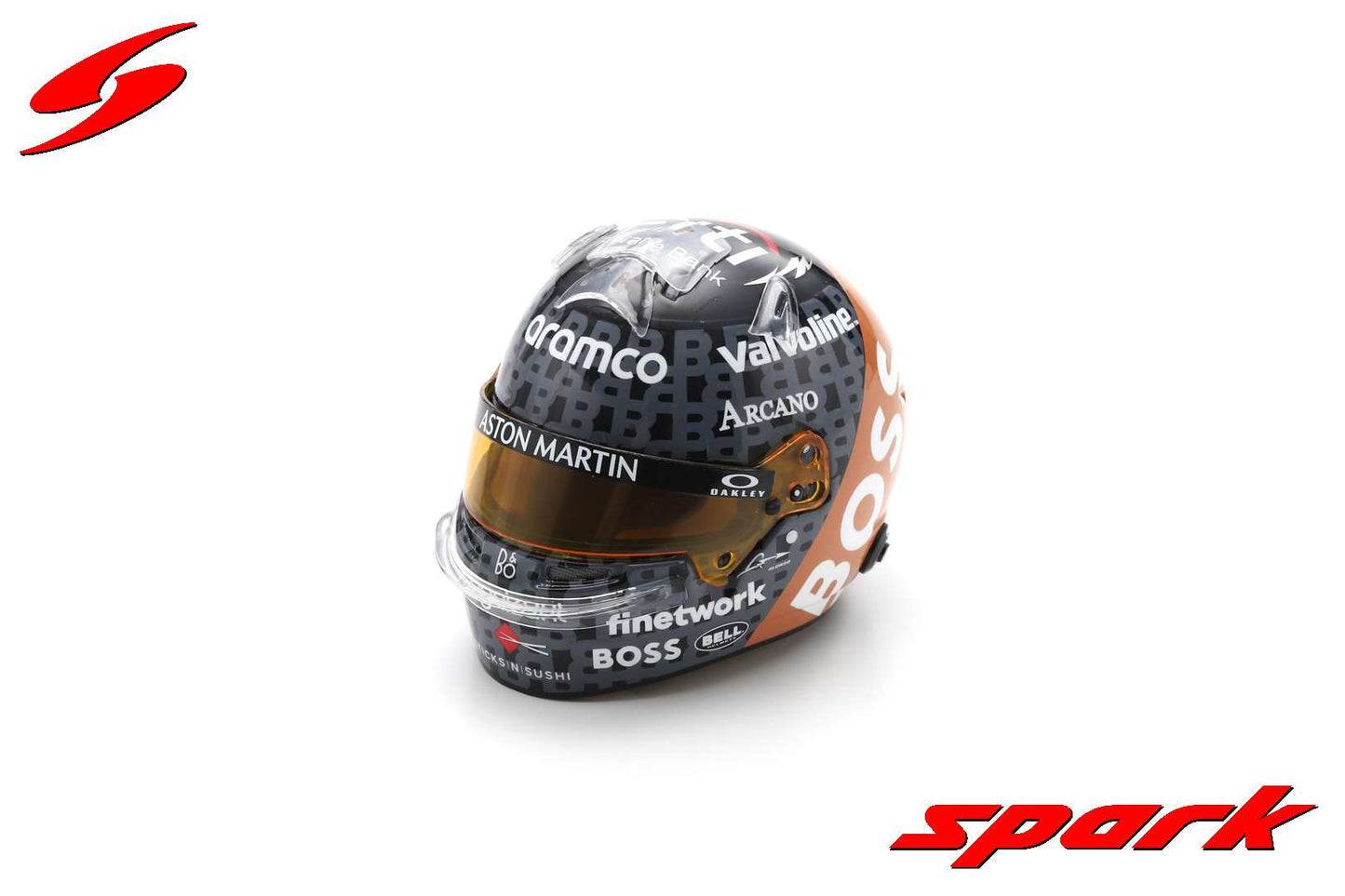 [Pre-Order] Aston Martin F1 AMR24 #14 Fernando Alonso British GP 2024 Spark 1:5 Miniature Helmet