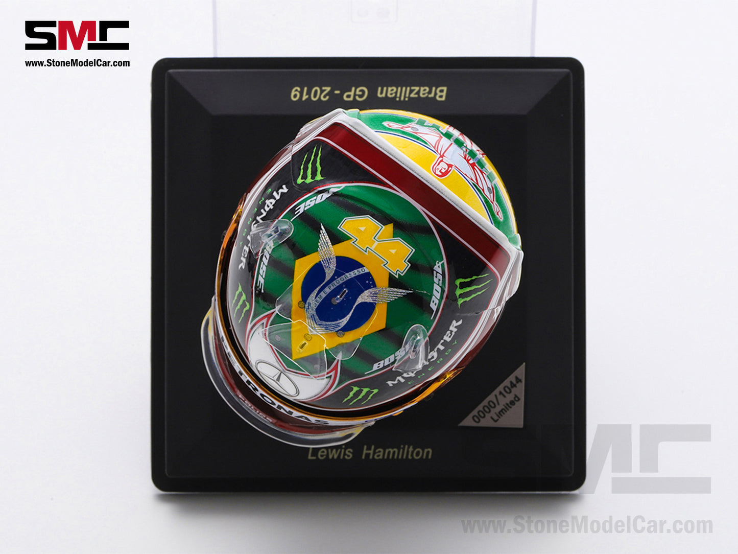 [Pre-Order] Mercedes F1 W10 #44 Lewis Hamilton Brazil GP 2019 6x Times World Champion Spark 1:5 Helmet