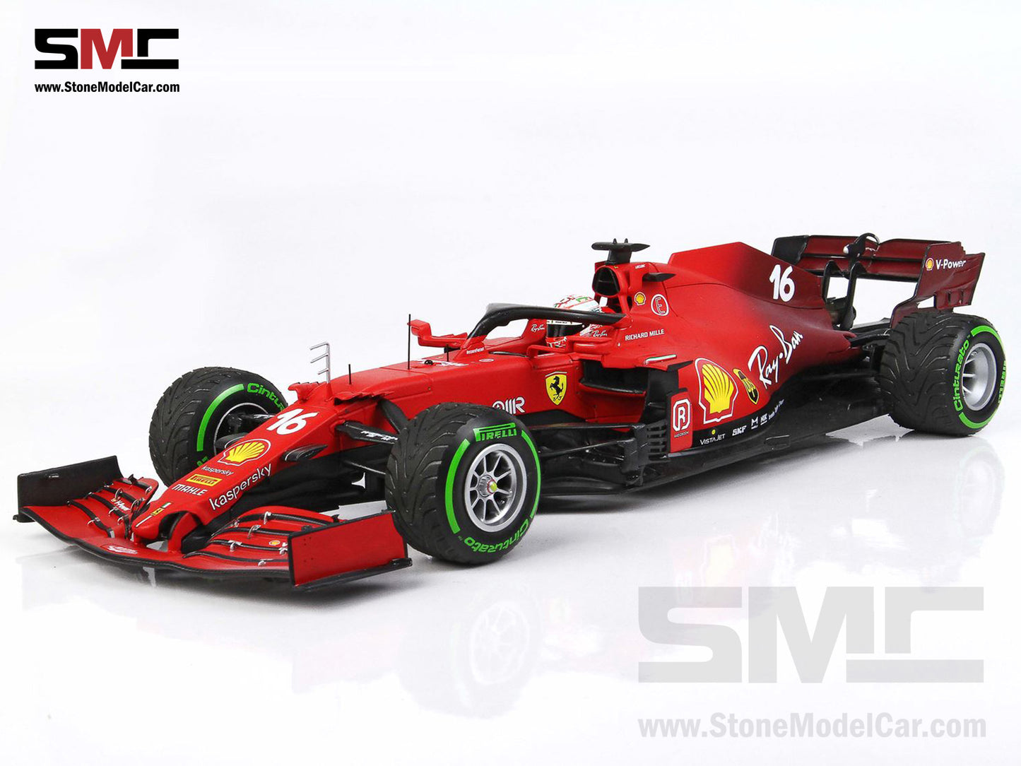 Ferrari F1 SF21 #16 Charles Leclerc Emilia Romagna GP 2021 1:18 BBR Intermediate Tires