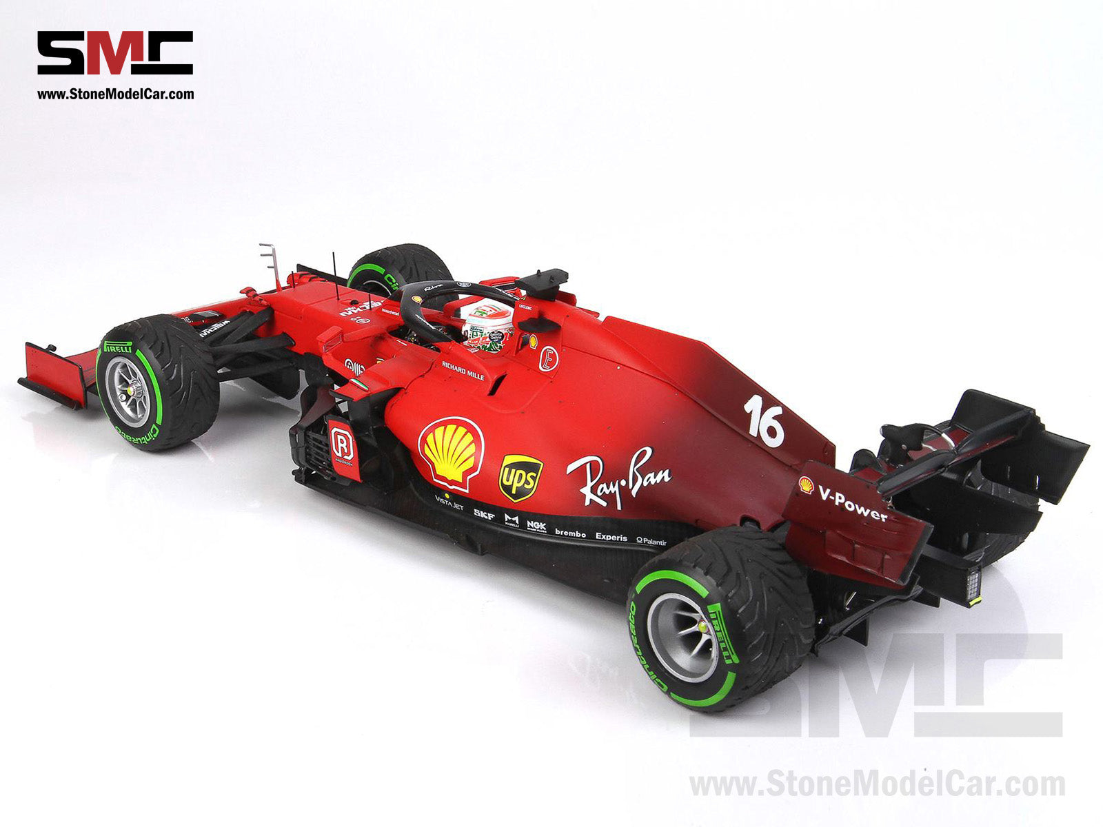 Ferrari F1 SF21 #16 Charles Leclerc Emilia Romagna GP 2021 1:18 BBR  Intermediate Tires