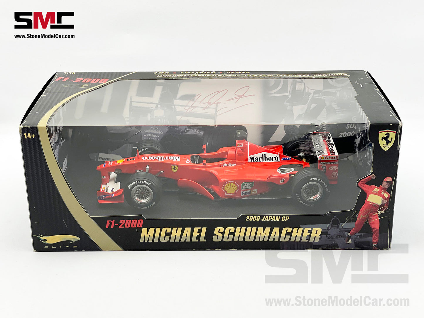 [Pre-Owned] Ferrari F1-2000 #3 Michael Schumacher Japan GP 2000 3x Times World Champion Hot Wheels Elite 1:18
