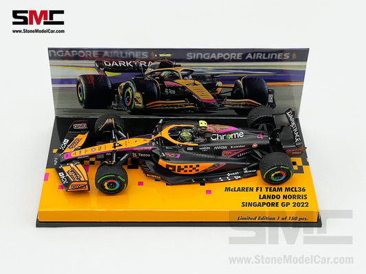 2022 Mclaren F1 MCL36 #4 Lando Norris Singapore GP 4th Special Livery 1:43 MINICHAMPS