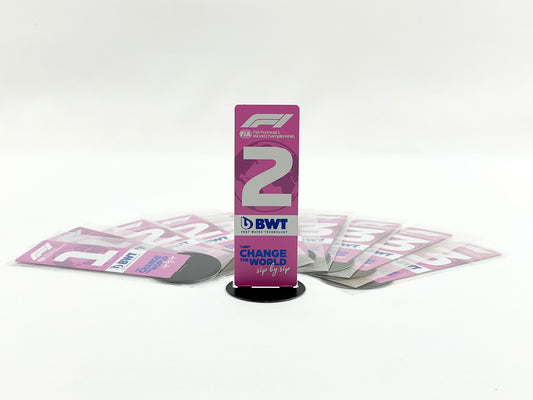 BWT Pink Metal P2 1:18 Pit Board Formula 1 F1 2020 & 2021 & 2022 Season