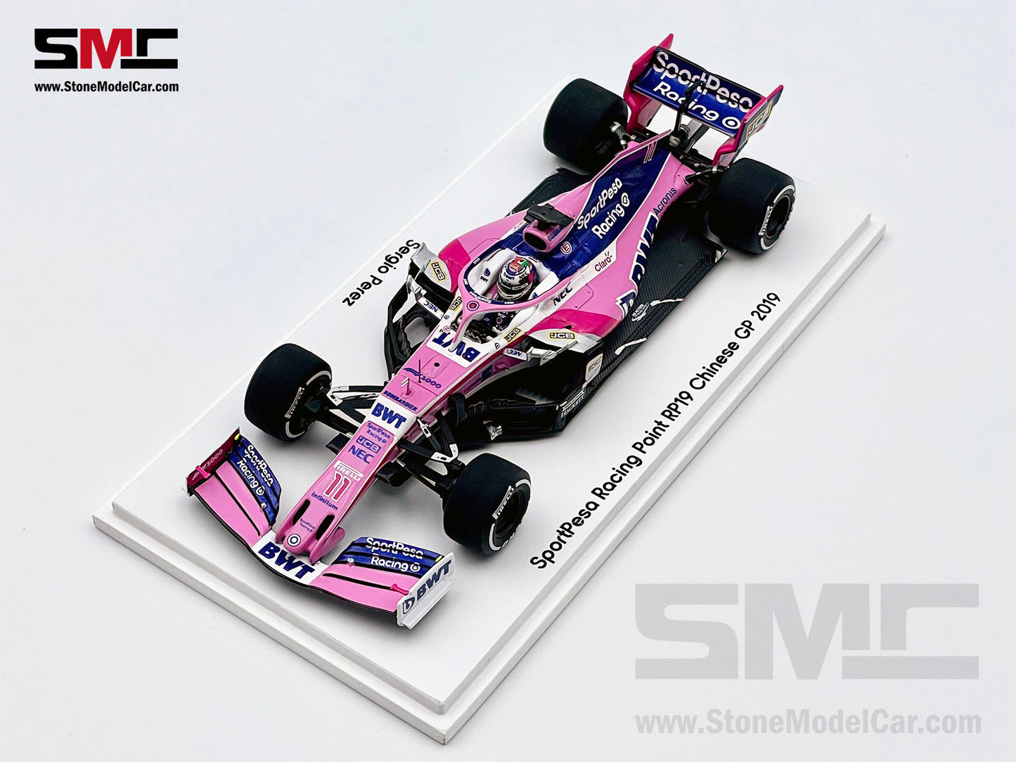 1:43 Spark BWT Racing Point RP19 #11 Sergio Perez Chinese GP 2019 F1 1000th GP