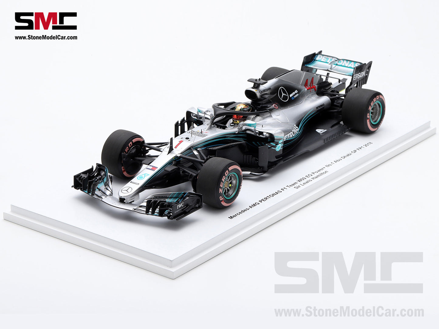 [Pre-Order] Mercedes F1 W09 #44 Lewis Hamilton Abu Dhabi GP Practice 2018 5x World Champion 1:18 Spark