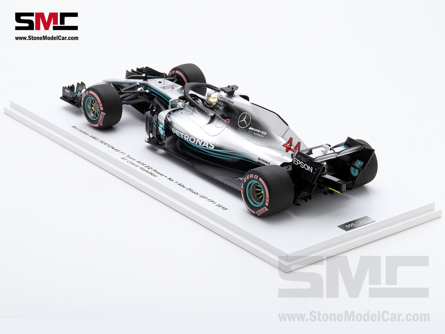 [Pre-Order] Mercedes F1 W09 #44 Lewis Hamilton Abu Dhabi GP Practice 2018 5x World Champion 1:18 Spark