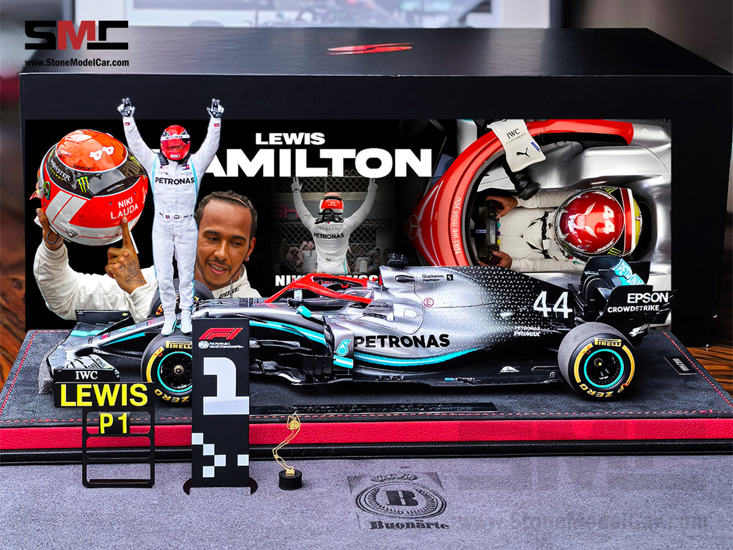 [Pre-Order] Mercedes AMG F1 W10 #44 Lewis Hamilton Monaco GP 2019 World Champion 1:18 Spark Figure Edition