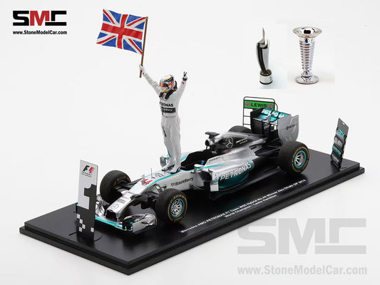 [Pre-Order] 2014 2x World Champion Mercedes F1 W05 #44 Lewis Hamilton Abu Dhabi GP 1:18 Spark with Figure