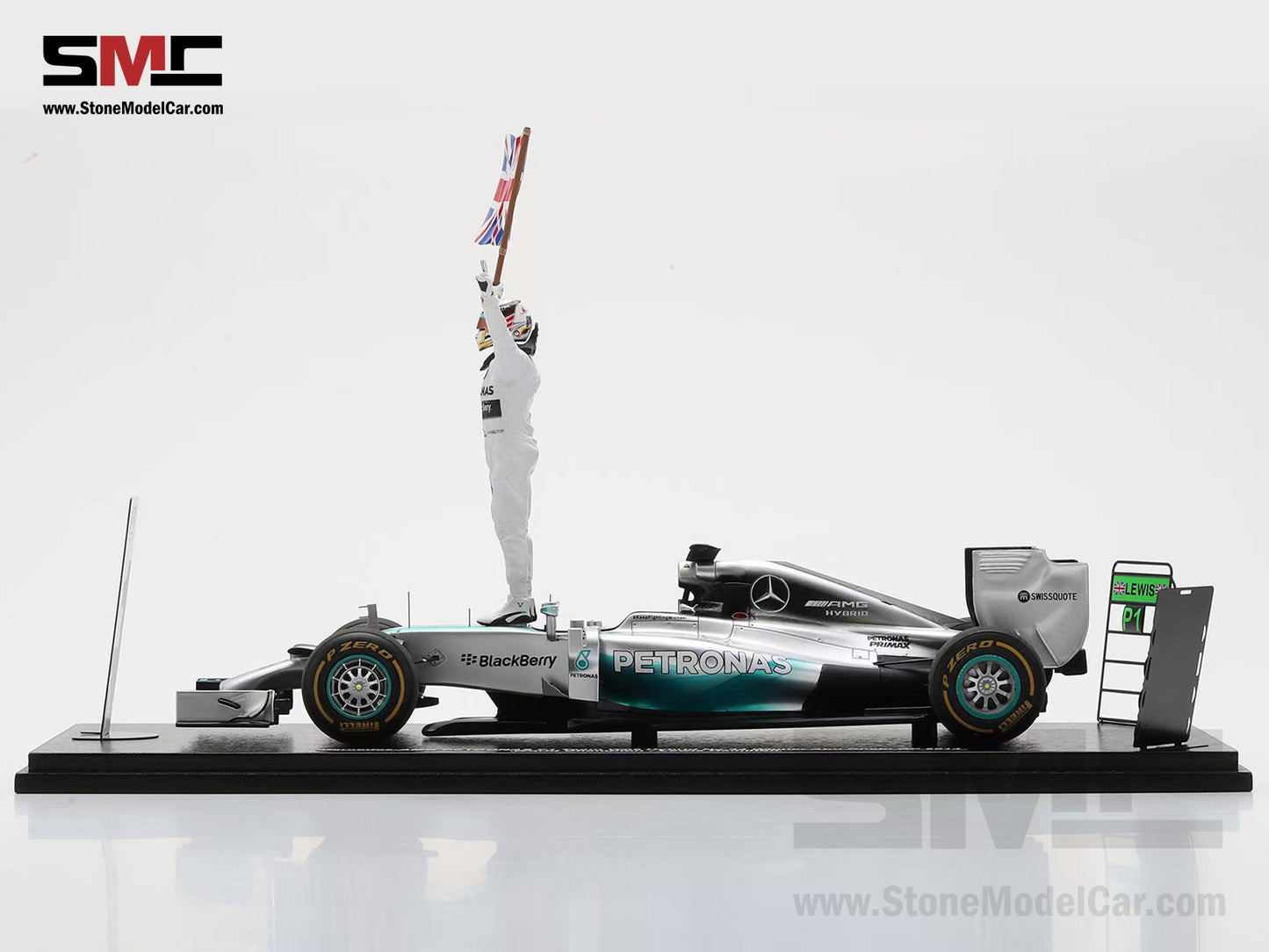 [Pre-Order] 2014 2x World Champion Mercedes F1 W05 #44 Lewis Hamilton Abu Dhabi GP 1:18 Spark with Figure