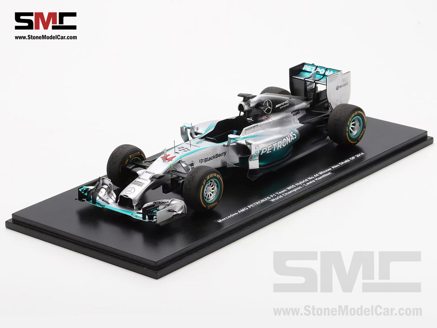 [Pre-Order] 2014 2x World Champion Mercedes F1 W05 #44 Lewis Hamilton Abu Dhabi GP 1:18 Spark with Figure