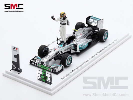 [Pre-Order] 2013 F1 W04 #10 Lewis Hamilton Hungary GP 1st Win with Mercedes 1:43 Spark Special Figure Edition