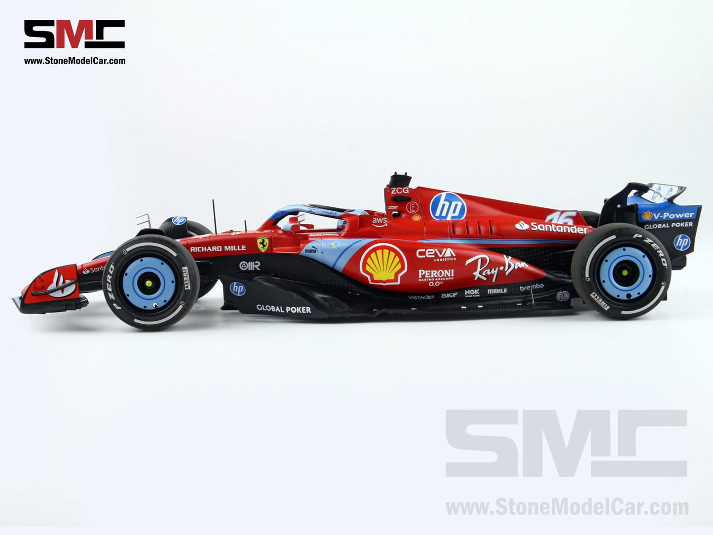 [Pre-Order] Ferrari F1 SF-24 #16 Charles Leclerc USA Miami GP 2024 BBR 1:18 Polifoam Packaging