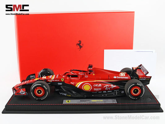 [Pre-Order] Ferrari F1 SF-24 #16 Charles Leclerc Australia GP 2024 BBR 1:18 with Leather Base