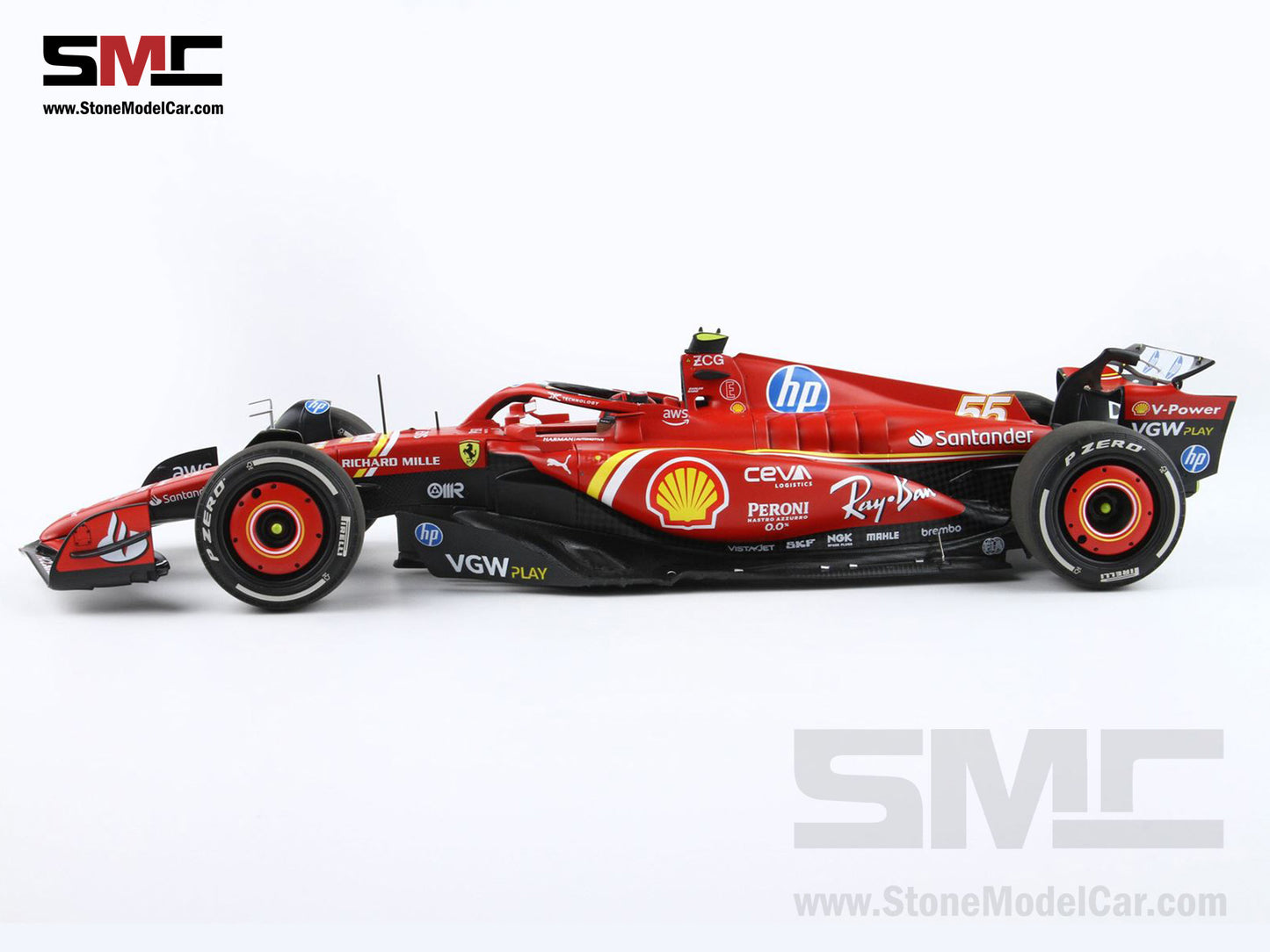 [Pre-Order] Ferrari F1 SF-24 #55 Carlos Sainz 3rd Monaco GP 2024 BBR 1:18 Polifoam Packaging