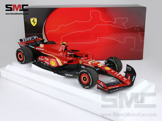 [Pre-Order] Ferrari F1 SF-24 #55 Carlos Sainz Australia GP Winner 2024 BBR 1:18 Polifoam Packaging