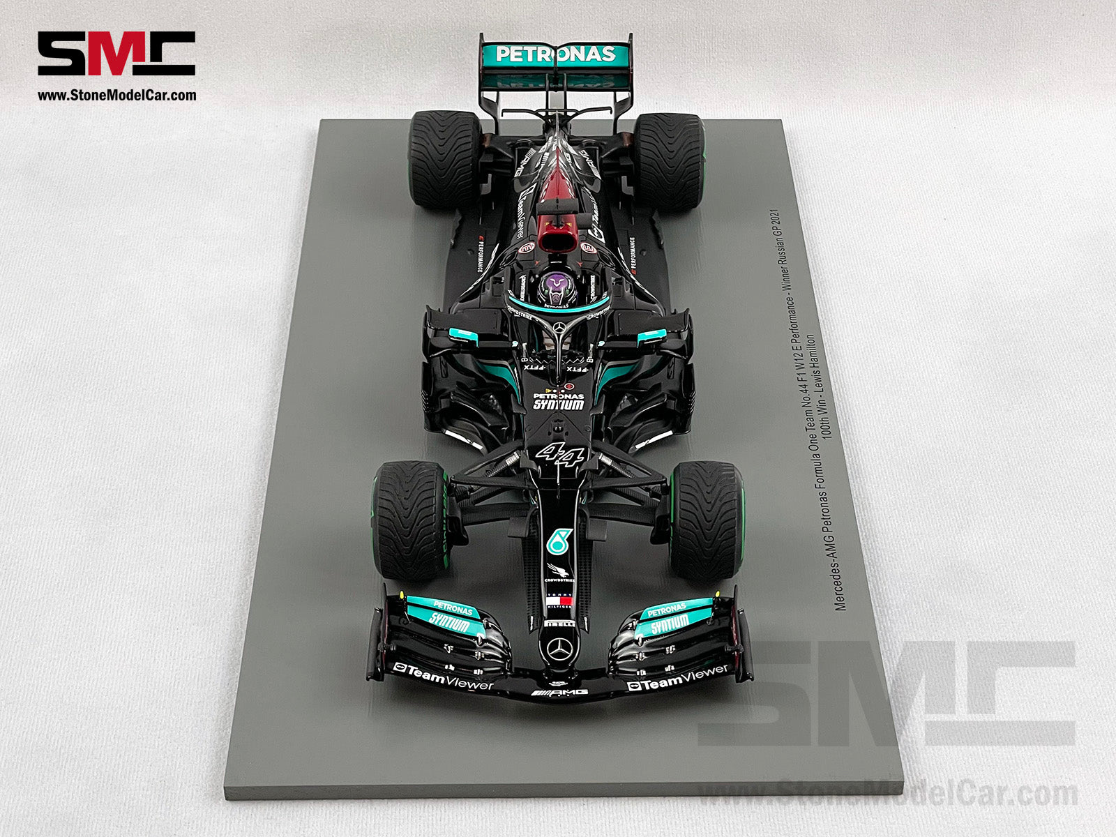 2021 Spark 1:18 Mercedes F1 W12 #44 Lewis Hamilton Russia 100th GP 