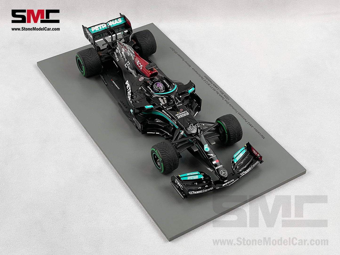 2021 Spark 1:18 Mercedes F1 W12 #44 Lewis Hamilton Russia 100th GP Winner 18S604