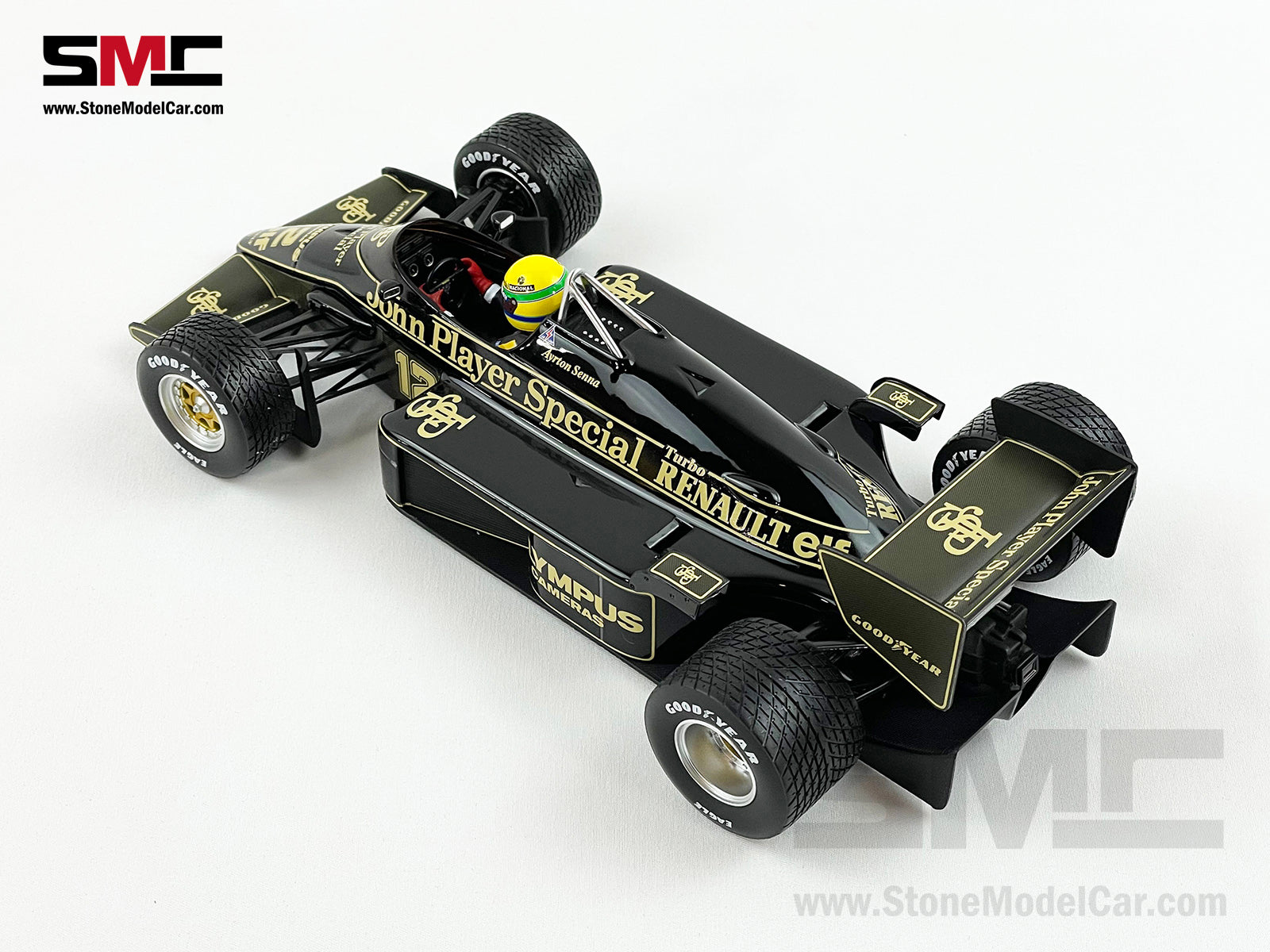 Lotus F1 97T #12 Ayrton Senna Portugal GP 1985 1st Career Win 1:18  MINICHAMPS with Decal