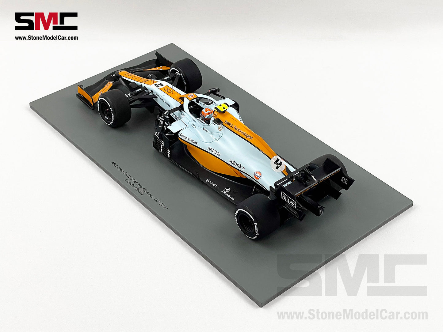 2021 Spark 1:18 Mclaren F1 MCL35M #4 Lando Norris Monaco GP Podium Gulf Livery 18S597