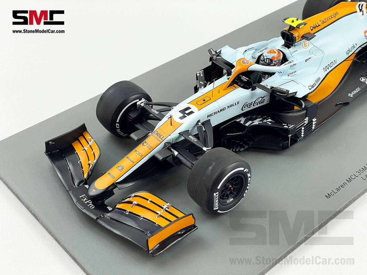 2021 Spark 1:18 Mclaren F1 MCL35M #4 Lando Norris Monaco GP Podium Gulf Livery 18S597