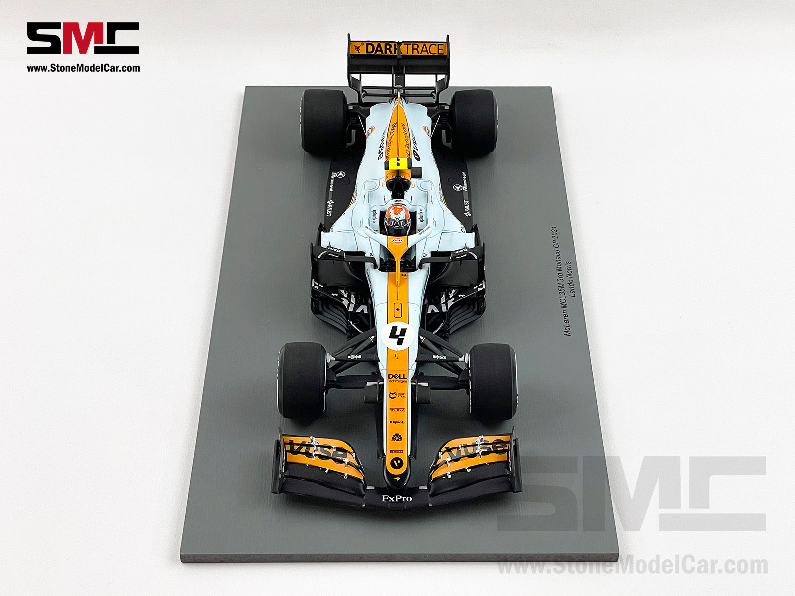 2021 Spark 1:18 Mclaren F1 MCL35M #4 Lando Norris Monaco GP Podium Gulf  Livery with Decal