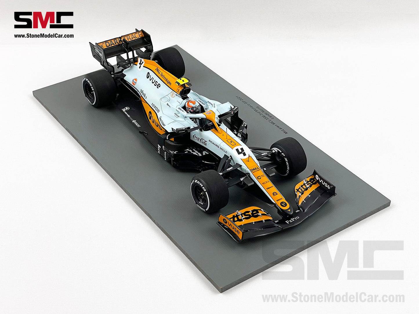 2021 Spark 1:18 Mclaren F1 MCL35M #4 Lando Norris Monaco GP Podium Gulf Livery with Decal