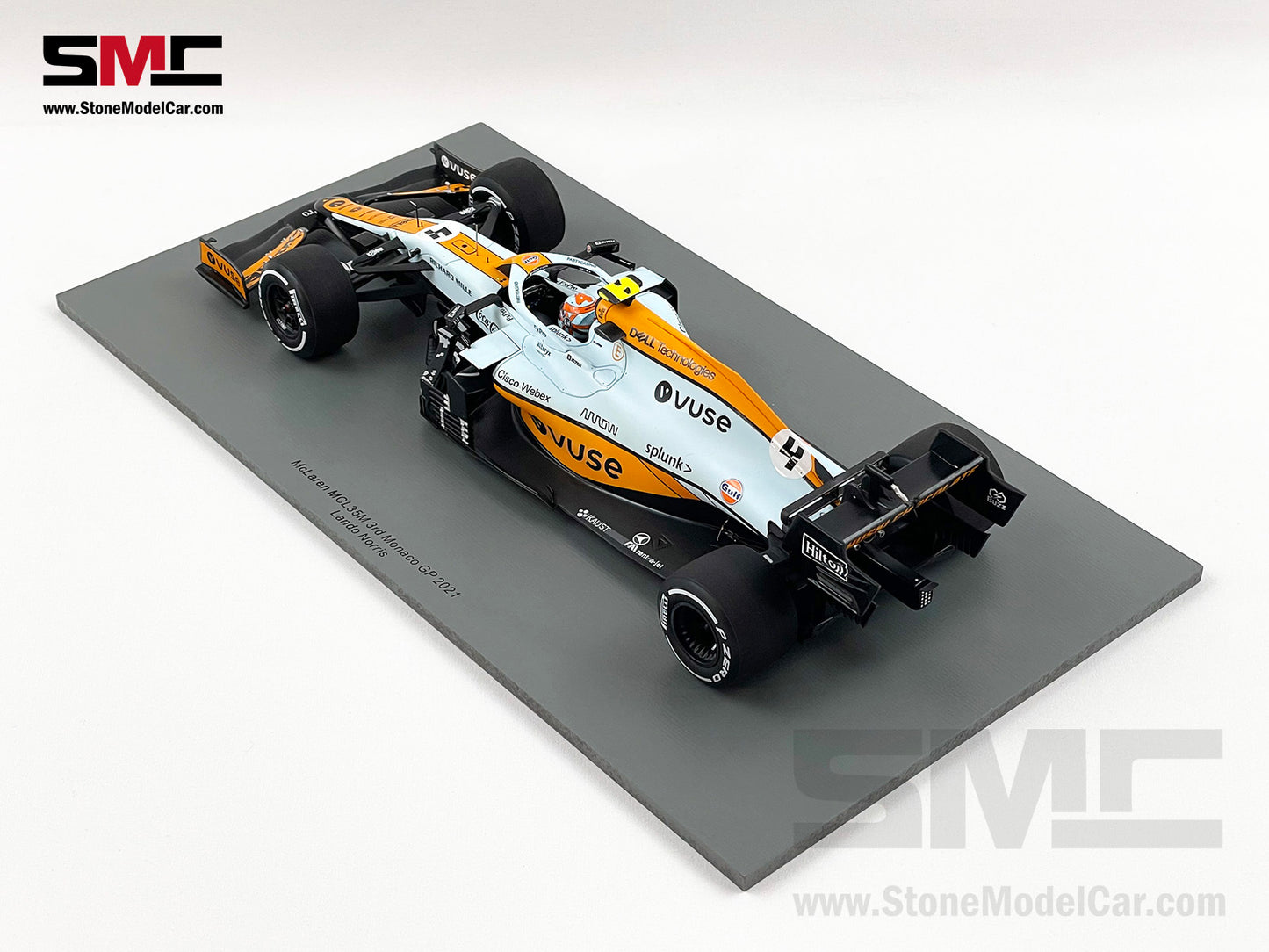 2021 Spark 1:18 Mclaren F1 MCL35M #4 Lando Norris Monaco GP Podium Gulf Livery with Decal