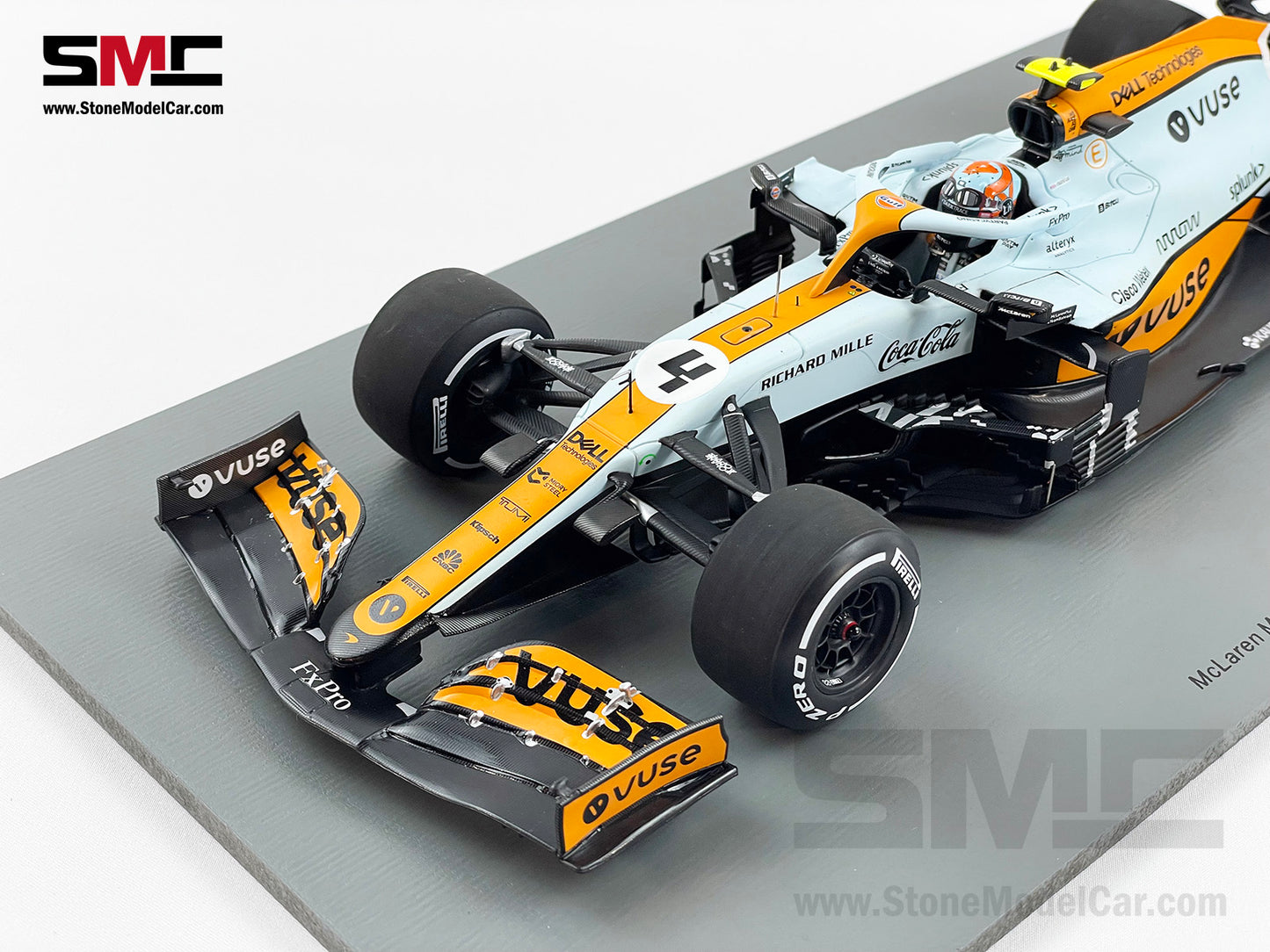 2021 Spark 1:18 Mclaren F1 MCL35M #4 Lando Norris Monaco GP Podium Gulf Livery with Decal