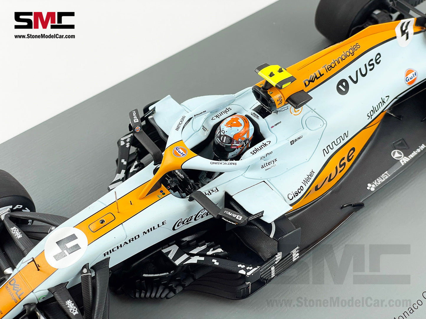 2021 Spark 1:18 Mclaren F1 MCL35M #4 Lando Norris Monaco GP Podium Gulf Livery with Decal