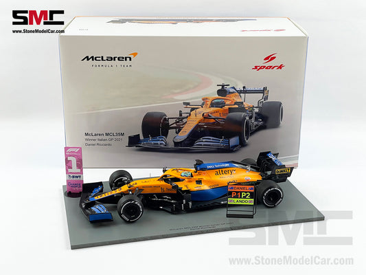 2021 Spark 1:18 Mclaren F1 MCL35M #3 Daniel Ricciardo Italy Monza Winner 18S602