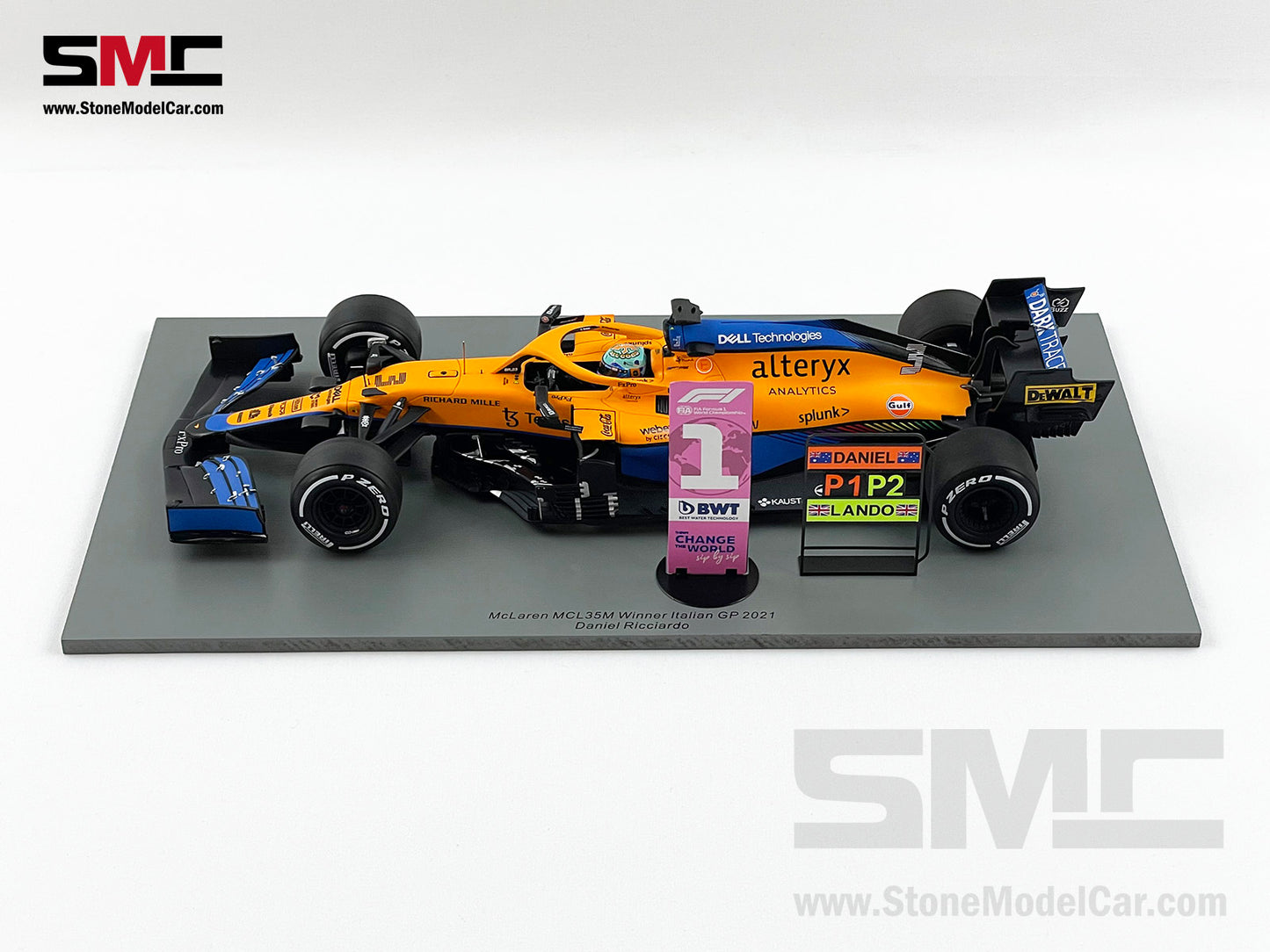 2021 Spark 1:18 Mclaren F1 MCL35M #3 Daniel Ricciardo Italy Monza Winner 18S602 + VELO Decal