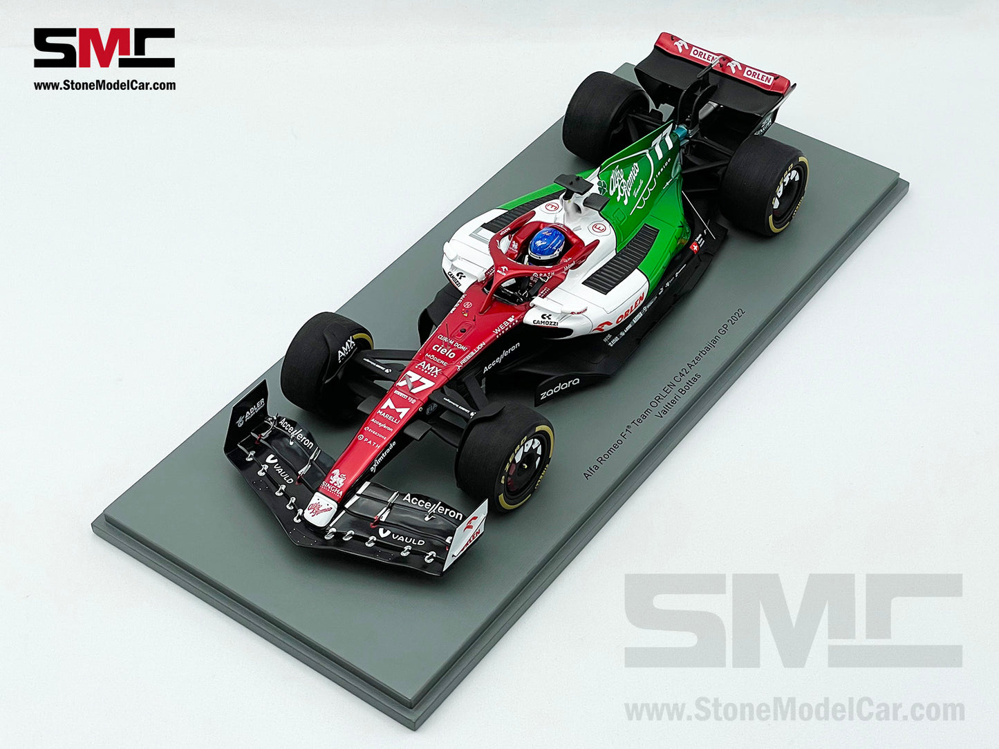 Alfa Romeo Sauber F1 C42 #77 Valtteri Bottas Azerbaijan GP 2022 1:18 Spark 18S768