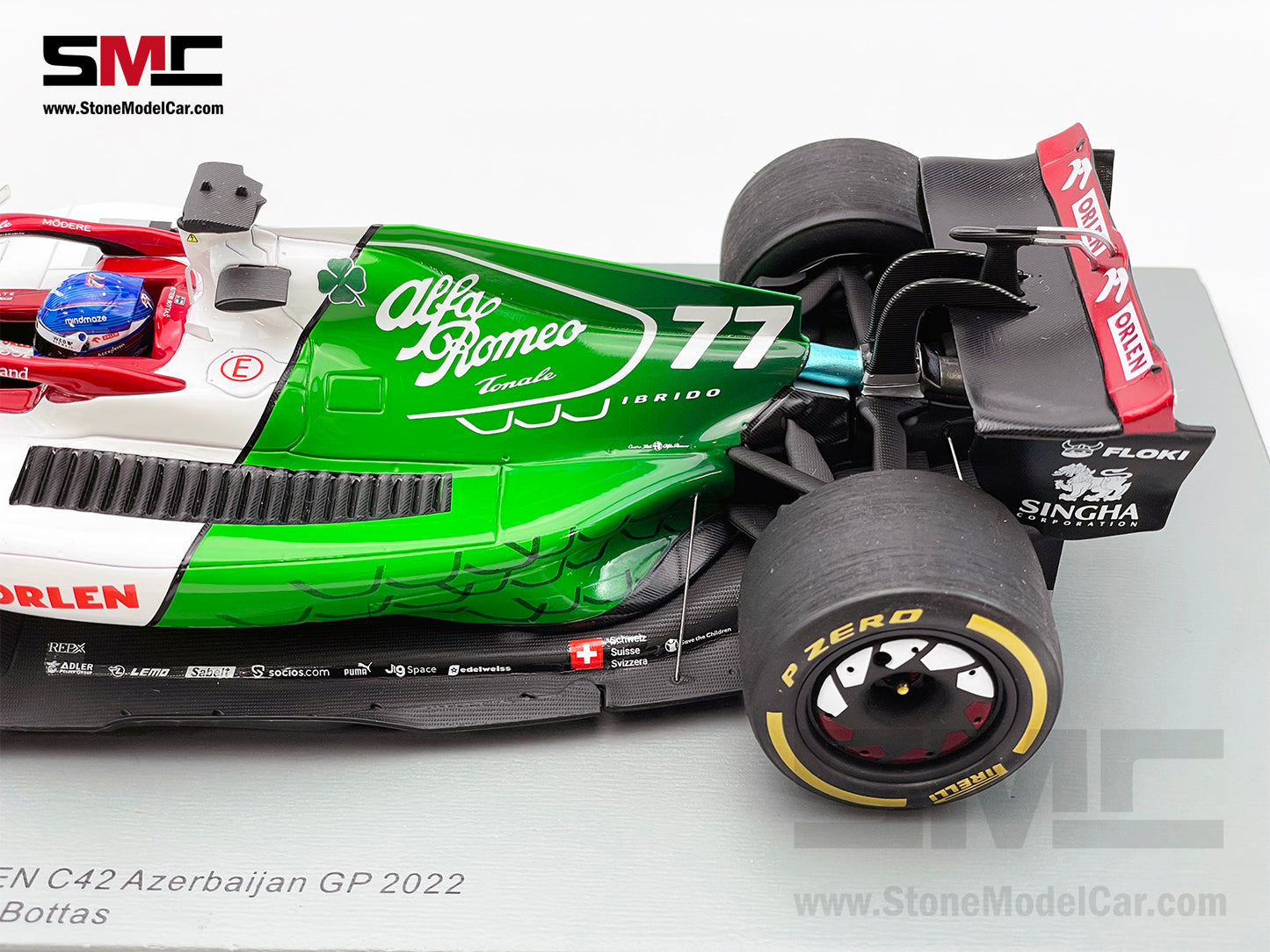 Alfa Romeo Sauber F1 C42 #77 Valtteri Bottas Azerbaijan GP 2022 1:18 Spark 18S768