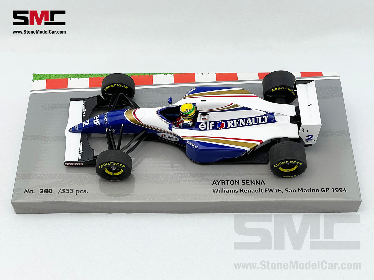 Williams Renault F1 FW16 #2 Ayrton Senna San Marino GP 1994 1:18 MINICHAMPS + Decal