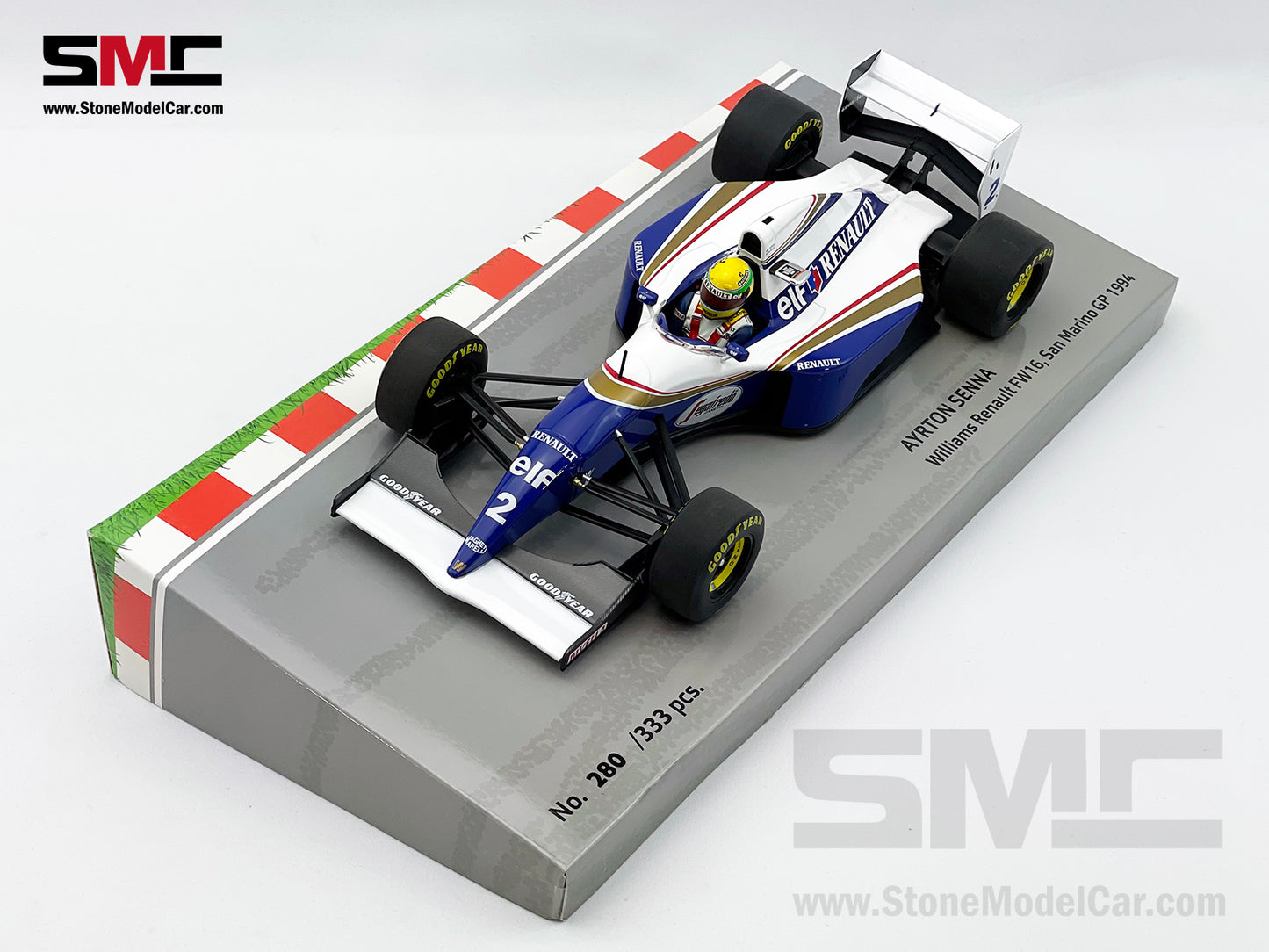 Williams Renault F1 FW16 #2 Ayrton Senna San Marino GP 1994 1:18 MINICHAMPS + Decal