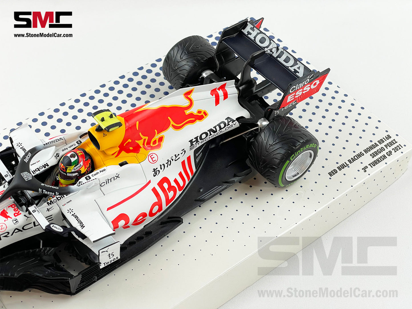 Red Bull F1 RB16B #11 Sergio Perez Turkish 2021 Special Livery 1:18 Minichamps Gift Box