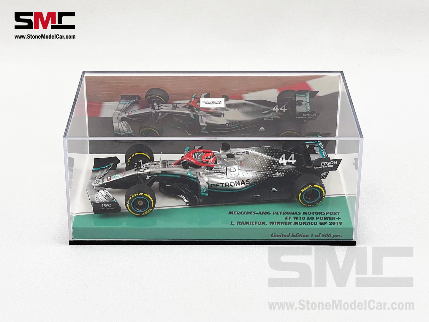 2019 6x World Champion Mercedes F1 W10 #44 Lewis Hamilton Monaco GP Special Livery 1:43 MINICHAMPS